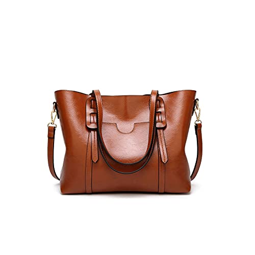 jonam Umhängetasche Umhängetaschen für Frauen Handtaschen Frauen Taschen PU. Leder casual tote frauen tasche (Color : Bruin) von jonam