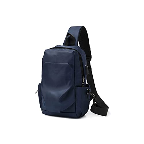 jonam Umhängetaschen für Herren Anti Diebstahl Brustbeutel Sling Cross Body Bags Männer Leichte Mini Sporttasche USB Ladung Bagpack Herren Messenger Bags (Color : Blue) von jonam