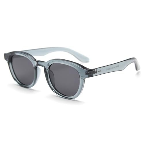 kachawoo Polarisierte Sonnenbrille Männer Frauen Quadratische Sonnenbrille Retro Brillen TR90 Rahmen Brillen (blue with grey) von kachawoo