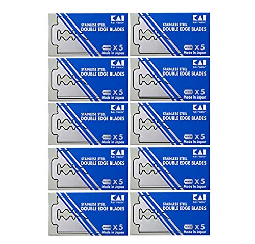 50 KAI Stainless Steel Double Edge Safety Razor Blades by Kai von kai razor