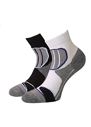 Sneaker Socken Trekking Socken für Herren und Damen Kurzschaft mit PLÜSCHSOHLE Sportsocken Joggingsocken, 2 oder 4 Paar (43-46, 2 Paar motiv grau/grau) von kb-socken
