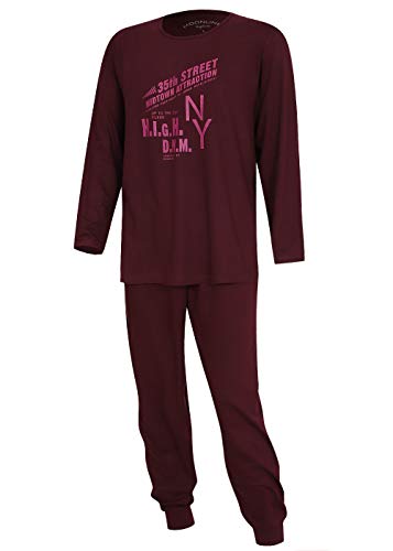 Schlafanzug Pyjama Hausanzug Nachtwäsche Herren Baumwolle Moonline Nightwear KB Socken® (Rot, XXL) von kbsocken