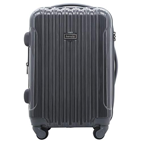 kensie Damen Alma Hardside Spinner Gepäck, Gun Metal, Carry-On 20-Inch, Alma Hardside Spinner Gepäck von kensie