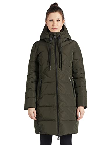 khujo Damen Steppmantel ELESSA2 Wintermantel Winter Kapuze Jacke Mantel Parka (374P-GREEN, M) von khujo