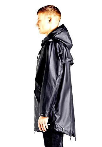 khujo Tiber2 Herren Regenjacke Jacke Übergangsjacke Coat Mantel Regenmantel (as3, alpha, x_l, regular, regular, Black) von khujo