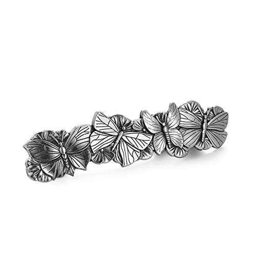 KKJOY Vintage Metall Haarspange Silber, Schmetterling Haarklammer, Haarnadeln Groß, Gothic Haarspangen Damen, Braut Haarschmuck Hochzeit, Bananenspange für Frauen und Mädchen von kkjoy