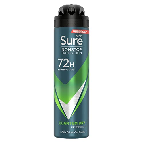 Sure Men Quantum Dry Nonstop Protection Anti-Transpirant Deodorant Aerosol, 6er Pack (6 x 150 ml) von Sure