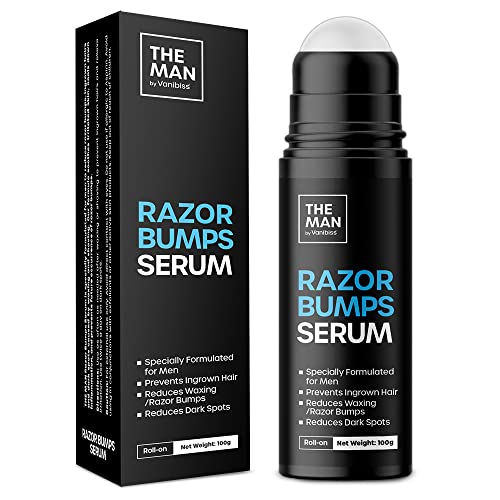 The Man Razor Bumps Serum-ingewachsene Haarbehandlung für Men-Rasierer-Bump-Lösung für Körper-After-Rasur & Wachs-Hautaufheller, Roll-On (3,5 fl.oz) von Vanibiss