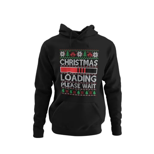 Kuschliger Weihnachtshoodie Herren mit Weihnachtsmotiv für Männer Hoodie Kapuzenpullover mit Spruch Christmas Loading Regular Fit Schwarz Gr. XS - XXXXXL von knut Fashion & Streetwear