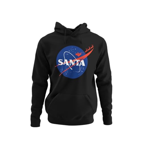 knut Fashion & Streetwear Kuschliger NASA Space Santa Claus Hoodie mit Weihnachtsmotiv Männer Kapuzenpullover für Festliche Anlässe Unisex Damen und Herren Regular Fit Gr. XS - XXXXXL von knut Fashion & Streetwear