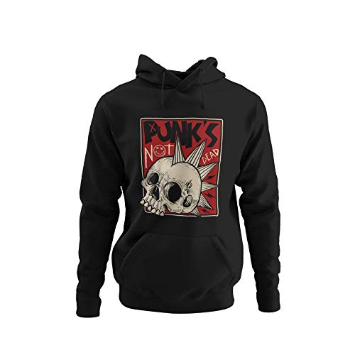 knut Fashion & Streetwear Männer Hoodie im Motiv Punk´s Herren Kapuzenpullover Unisex Punks Punker Punk Regular Fit Black Gr. S-5XL (Schwarz, L) von knut Fashion & Streetwear