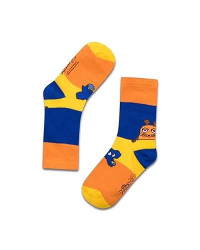 koaa Die Sendung mit der Maus – Maus & Elefant Color Block – Easy Socks Socken Unisex Kids und Erwachsene blau/gelb/orange (as3, numeric, numeric_23, numeric_28, regular) von koaa