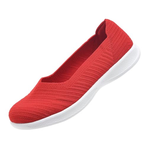 konhill Damen Loafers Bequeme Slip On Flache Ballerinas Schuhe Lässige Weich Walkingschuhe Weit EU 35,5 Hellrot konhill Damen Loafers Bequeme Slip On Flache Ballerinas Schuhe Lässige Weich Walkingschuhe Weit EU 35,5 Hellrot von konhill