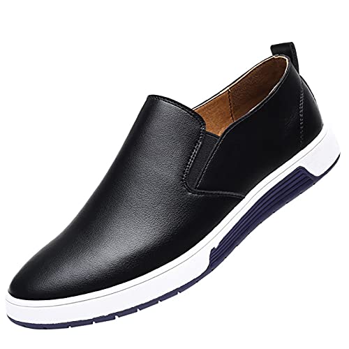 Herren Business Schuhe Slipper Business Seasons Color Wear Four Schuhe Freizeit Formal Solid Herren Lederschuhe Herren Schuhe Mit Klettverschluss 43 (Black, 42) von koperras