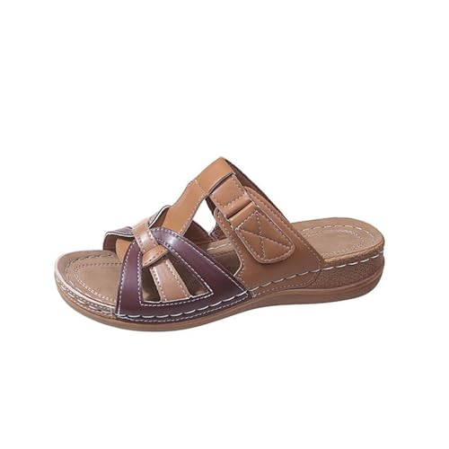 kosopse Damenschuhe Ballerina Slope Bottom Römische Hausschuhe Sommermode Damen Sandalen Damen Schuhe 39 (Brown, 40) von kosopse