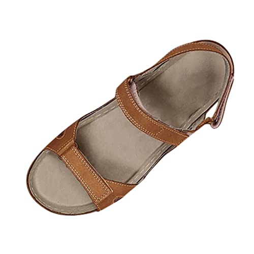 kosopse Keilabsatz Schuhe Damen Pumps Sandalen phänomenal offene solide Outdoor-Damenleger Keilabsatz Sneaker Damen Schuhe (Brown, 36) von kosopse