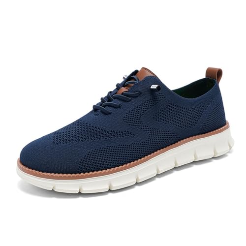 kumosaga Urban Ultra-Bequeme Schuhe, Herren-Freizeitschuhe, modische Walking-Sneaker, leichte Business-Oxfords mit weicher Sohle und Netzstoff for Hineinschlüpfen for Herren (Color : Blue, Size : EU von kumosaga