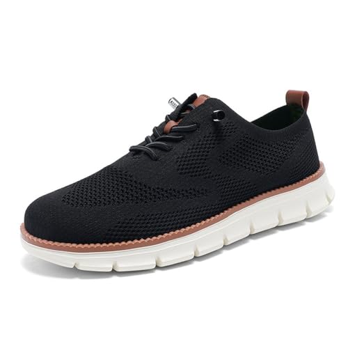 kumosaga Urban Ultra-Bequeme Schuhe, Herren-Freizeitschuhe, modische Walking-Sneaker, leichte Business-Oxfords mit weicher Sohle und Netzstoff for Hineinschlüpfen for Herren (Color : Noir, Size : EU von kumosaga