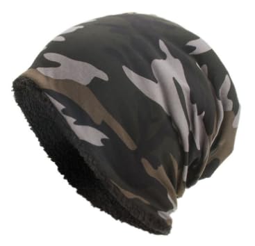 kyaoayo Beanie Mütze für Herren und Damen, Strickmütze, Camouflage-Beanie, Slouch Beanie Mütze mit Plüsch gefüttert, Klassisch Warme Unisex-Mütze für Frühling Herbst und Winter (Polyester, Schwarz) von kyaoayo