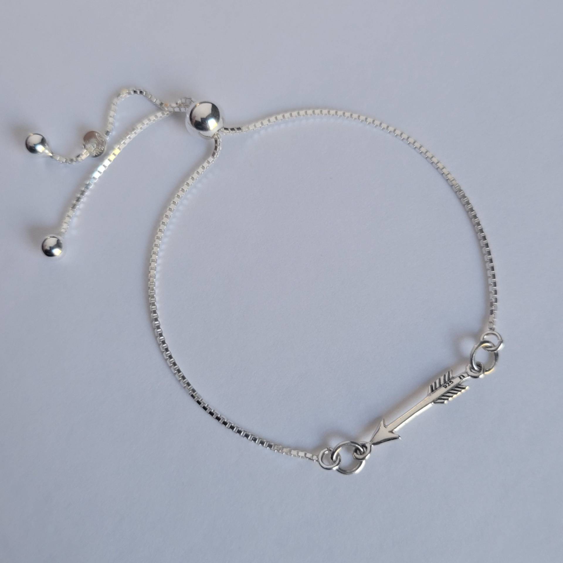 sterling Silber Pfeil Armband, Kugelkette, Box Kette, Verstellbares Zierliches Geburtstagsgeschenk, Mädchen Geschenk von kyooziAccessories