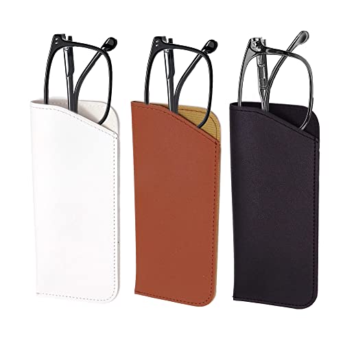 3 Stück Brillenetui Weich, Cortex Brillenetui, Soft Slip in Pouch Holder Case Bag, Sonnenbrillen Etui Brillentasche Tragbar Sonnenbrillen Beutel Lesebrillenetui für Damen Herren（Tricolor） von laeeyin