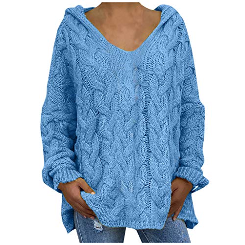 Strickpullover Damen Oversize Pullover Grobstrick Winterpullover Strickpulli Sweater lässig Outwear Casual elegant einfarbig S-XXXL von lbert