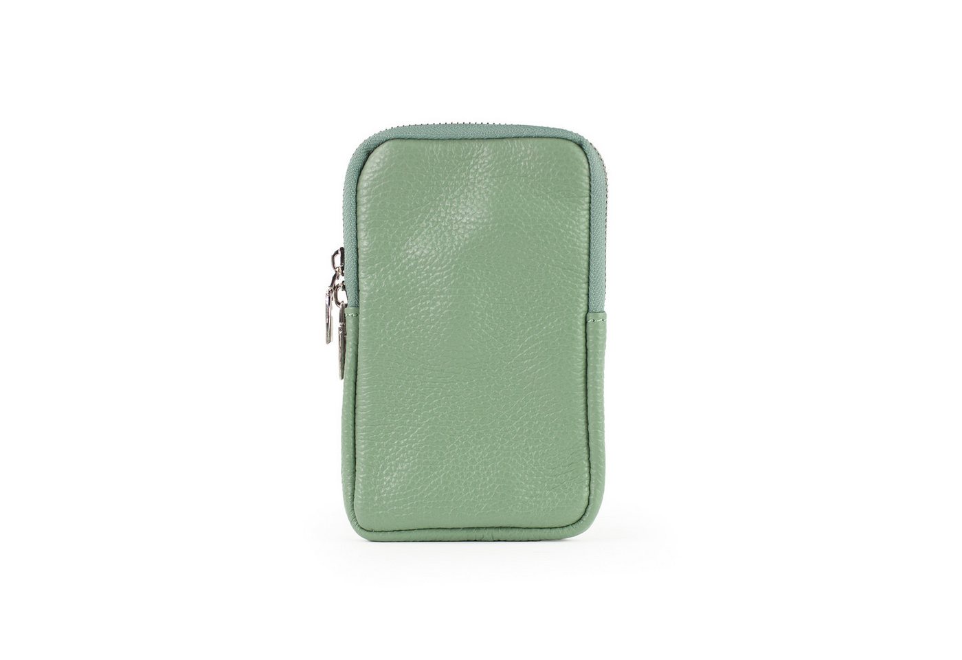 lePelou Handytasche NANI für Damen, Smartphonetasche, Umhängetasche für dein Handy, echt Leder, Made in Italy, abnehmbarer Umhängeriemen, silbernes Metall von lePelou