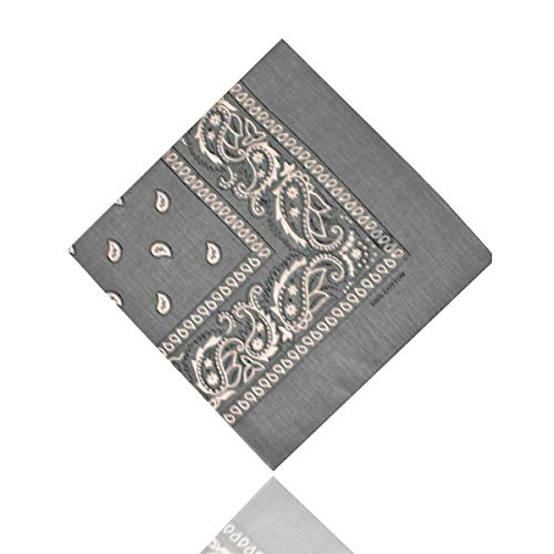 ledermodefashion 3er 6er 12 er Set Bandana Tuch versch Farben 100% Baumwolle Kopftuch Halstuch Nickituch Schal (Grau) von DHOBIA