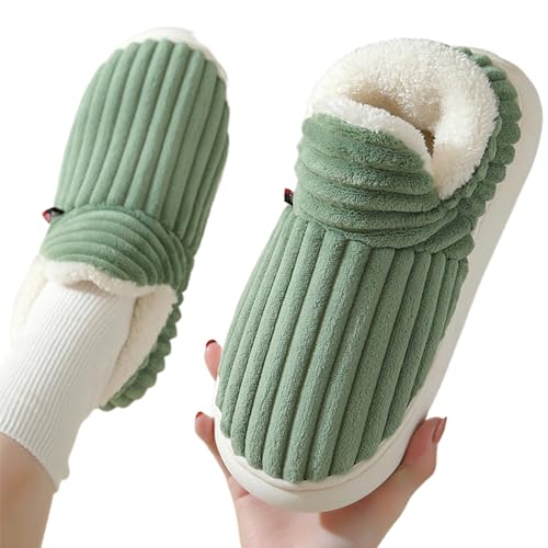 Baumwollhausschuhe für Damen - Hausschuhe mit orthopädischen Sohlen,Bequeme Indoor-Outdoor-Scuff-Slides, Slip-On-Winter-Fuzzy-Hausschuhe für Männer und Frauen Leryveo von leryveo