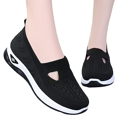 Leryveo Gewebte, atmungsaktive Damenschuhe mit weicher Sohle | Orthopädische Wanderschuhe für Damen | Orthopädische Slip-On-Schuhe für Damen für Outdoor-Sport, Wandern, Spazierengehen von leryveo