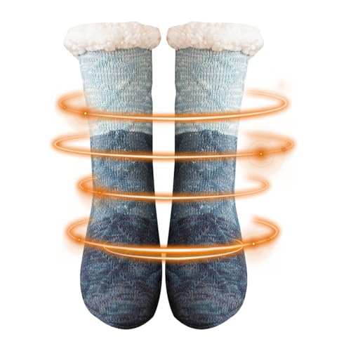 Leryveo Rutschfeste Damensocken, Fuzzy-Bodensocken,Warme lange Bodensocken - Fuzzy Gripper-Socken, bequeme Schlafsocken für Damen und Herren, Must-Haves nach der Geburt von leryveo