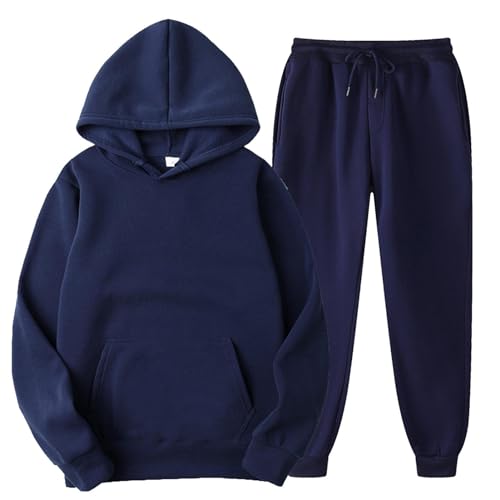 Sweatsuit Trainingsanzüge für Herren | Lose Hoodie und Hose Jogginganzug Y2K für Herren | Hip Hop Jogginghose und Sportanzug für Männer | Lässig Oberteile Hausanzug Anzüge (2 Stück Anzug Set) von leryveo