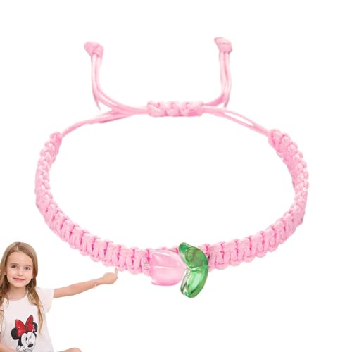 leryveo Blumenarmband, handgefertigtes gewebtes Stoffarmband - Tulpen-String-Armbänder - Handgefertigte geflochtene Tulpenblumen-Armbänder für Frauen und Teenager von leryveo