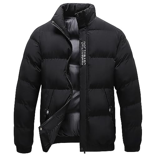 2023 Steppjacke Herren Leicht Puffer Jacke Herren Winter Dickere Warm Winterjacke Mit Reißverschluss Taschen Jacke Solide Lässig Stehkragen Skimantel Softshell Jacke M-5Xl von liaddkv