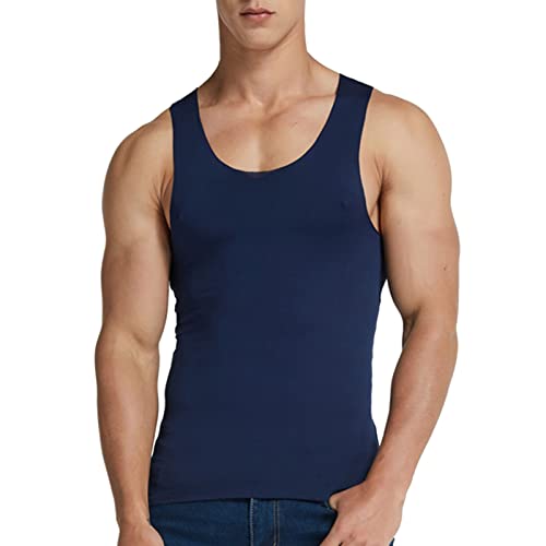 Herren Muskelshirt Ärmellos Mann Tanktop, Eisseide Tankshirt Bodybuilding Shirt Unterhemd T-Shirt Laufshirt Herren Kurzarm Schnell Trocknend Atmungsaktiv Kurzarmshirt XL-5XL von liaddkv