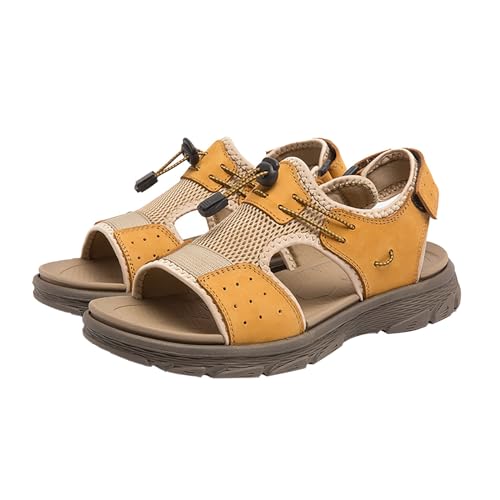 liaddkv Herren Sommer Große Offene Zehen Atmungsaktive Outdoor Strandschuhe Sandalen Schuhe Herren Boots Sommer (Yellow, 44) von liaddkv