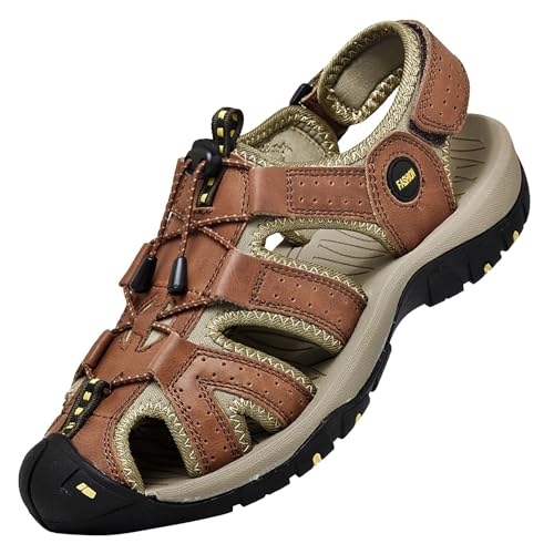 liaddkv Herren Sommer Tasche Große Outdoor Strandschuhe Sport Sandalen Elegante Schwarze Schuhe Herren (Brown, 46) von liaddkv