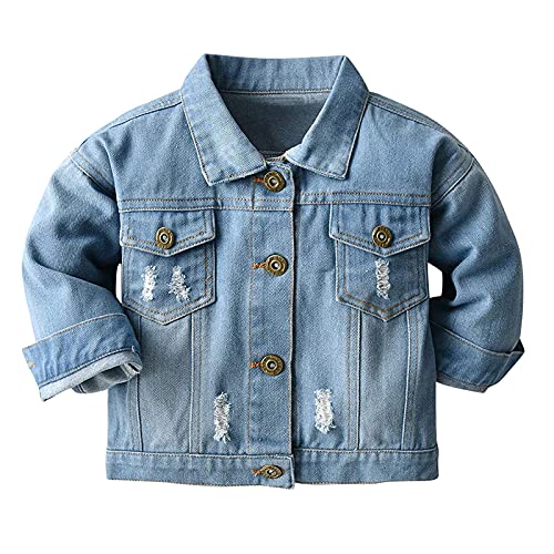 liaddkv Knopf-Jeans-Kleinkindermanantasche -Jeans-Jacke Jungen-Jacke Baby Girls Pia Herzog von liaddkv