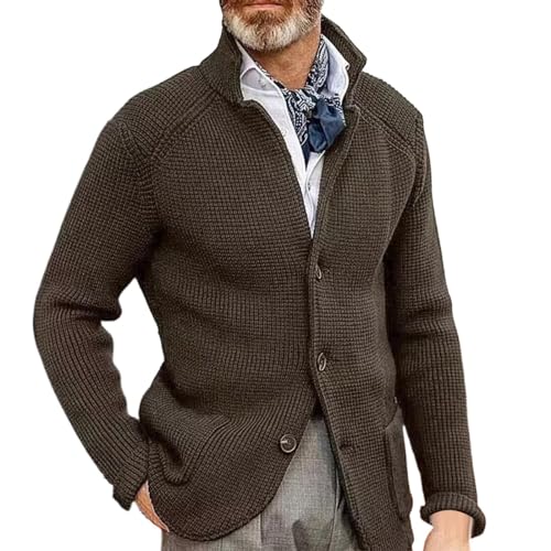 liaddkv _ Sakko Herren Blau Strick Anzugjacke Herren Regular Fit Herbst Winter Freizeitanzug Blazer Herren Klassisch Sakko wärme Geeignet Für Party Datum Abschlussball Hochzeit Smoking von liaddkv