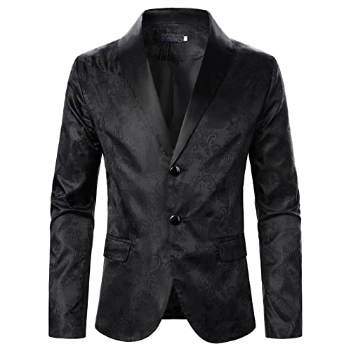 liaddkv _ Sakko Herren Slim Fit Anzugsjacke Freizeit Sportlich Blazer Jackett Hochzeitsfeier Herbst/Winter Cardigan Mantel Vintage Elegant Blazer Mode Polokragen Lange Blazer S-XXL von liaddkv