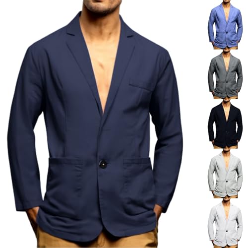 liaddkv Sakko Herren Sommer Anzug aus Baumwolle und Leinen Dünn Anzugjacke 2 Knopf Jacke Leichte Sommerjacke Business Anzug Regular Fit Jacken Sport Mantel für Hochzeit Freizeit sportlich liaddkv Sakko Herren Sommer Anzug aus Baumwolle und Leinen Dünn Anzugjacke 2 Knopf Jacke Leichte Sommerjacke Business Anzug Regular Fit Jacken Sport Mantel für Hochzeit Freizeit sportlich von liaddkv