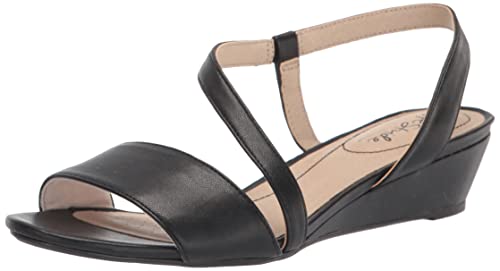 lifestride Women's Yasmine Wedge Sandal, Black Synthetic, 7.5 von lifestride