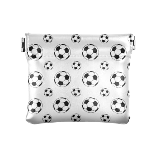 Fußball-Damen-Münzgeldbörse aus Leder, wasserdicht, für Männer und Frauen, fußball, 4.33"(L) x 3.74"(W) x 0.39"(H), Classic von linqin