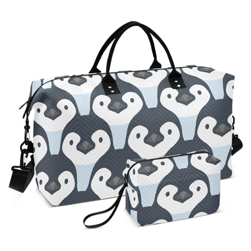 Niedlicher Pinguin, große Tasche, Handgepäcktasche, großer Turnbeutel mit Kulturbeutel, für Geschäftsreisen, faltbar, Süßer Pinguin, 1 size von linqin