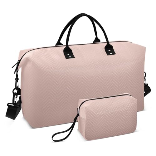 Reise-Handtasche, Turnbeutel, Wochenende, Übernachtungstasche, mit verstellbarem Riemen, für Sport, 2-teiliges Set, Rotgoldener Farbverlauf, 1 size von linqin