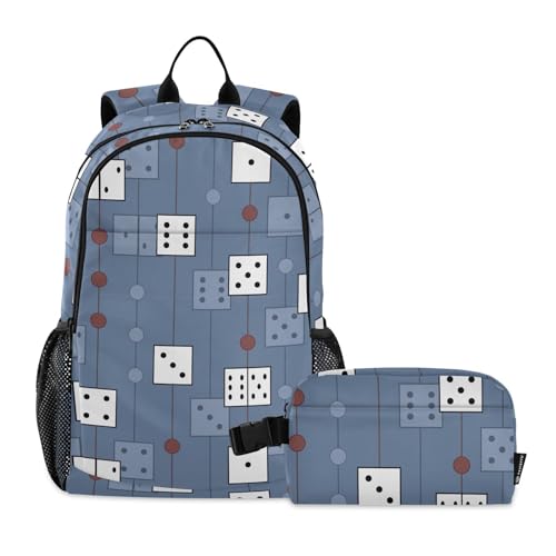 linqin Blauer Rucksack und Lunchtaschen-Set für Teenager, Mädchen, Jungen, Schulrucksack mit Lunchbox, Rucksack für Mädchen von 7–10 Jahren von linqin