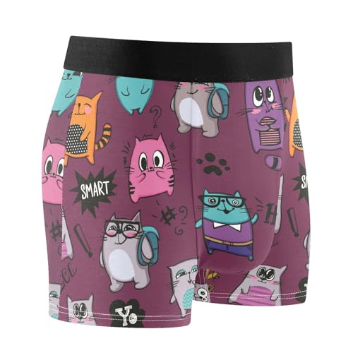 linqin Cartoon-Katzen-Boxershorts, Unterwäsche, Stretch, Herren-Slip, Unterwäsche, Bambus, Laufunterwäsche, Cartoon Katzen, X-Large von linqin