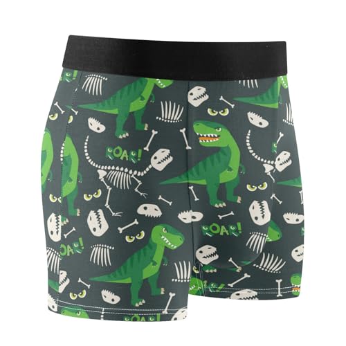 linqin Dino Bones Roar Boxershorts für Herren, Stretch-Unterwäsche, Herren-Boxershorts, athletische Unterwäsche, Dino Bones Roar, Large von linqin