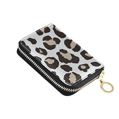 linqin Mini-Kartenetui, risikofrei RFID-blockierende Brieftaschen für Mädchen, Reißverschluss, Kartenetui, Brieftasche für Reisen, Leopardenmuster, Leoparden-Print, Einheitsgröße, Classic von linqin