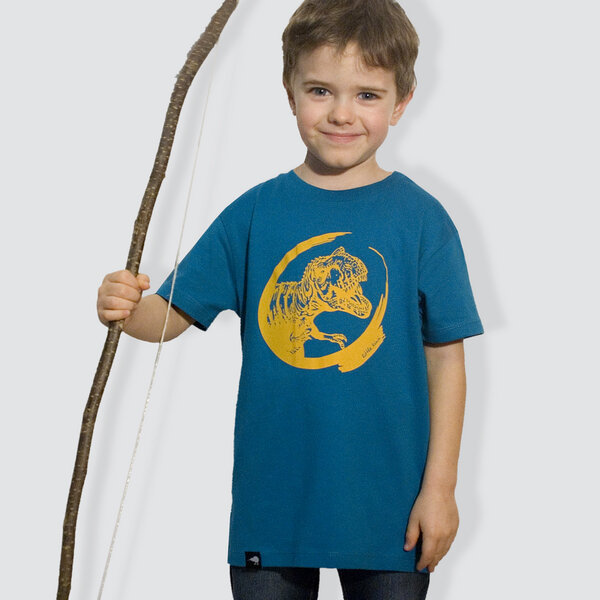 little kiwi Kinder T-Shirt, "Dino", Blau von little kiwi